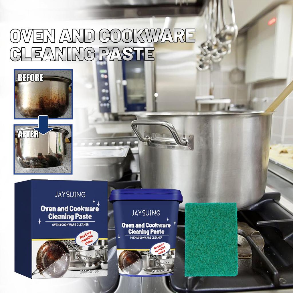 Stainless Steel Cleaning Paste Kitchen Utensils Cleaning Black Scale Stains on the Bottom of Pots and Pans Polishing Rust Removal Paste