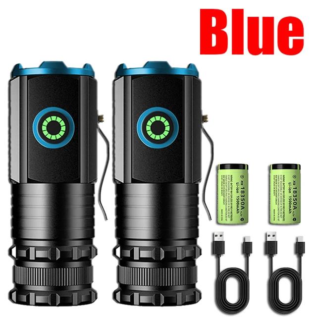 Powerful Mini LED Flashlight High Quality Aluminium Alloy Torch Type-C Rechargeable 18350 Battery With Tail Magnet Flashlight