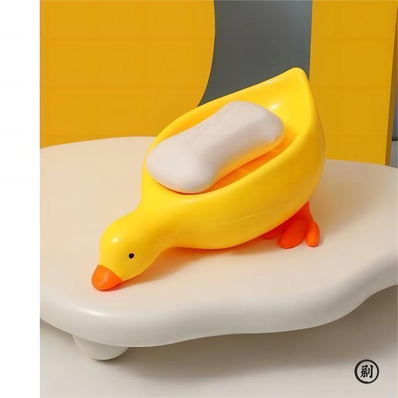 

Random Soap Tray Self-draining Soap Rack Duck-shaped Creative Rack for Shower Bathroom Kitchen Tub Sink Tray Bracket Bathroom жовтий