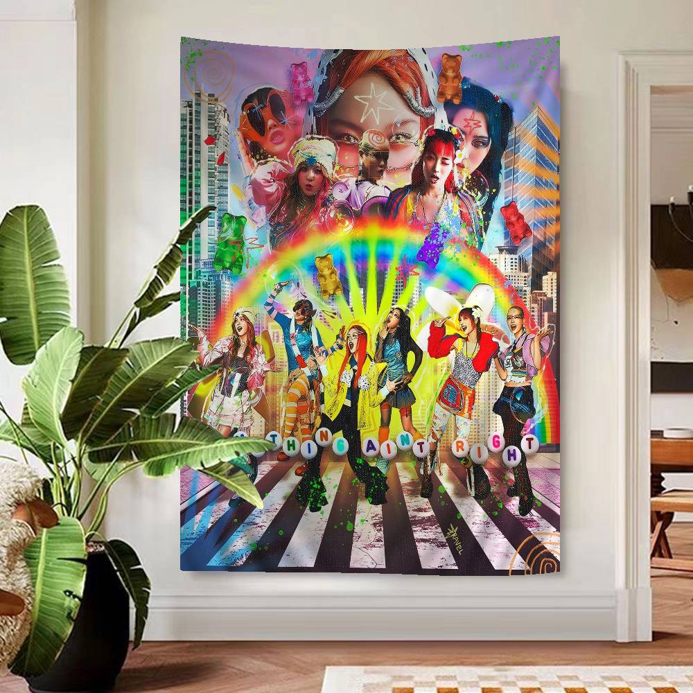 Kpop XG Group Hanging Bohemian Tapestry Hanging Tarot Hippie Wall Rugs Dorm Japanese Tapestry