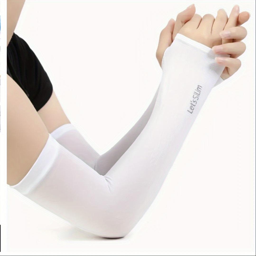 

2pcs (1 пара) Женский рукав для рук, спортивный рукав, перчатки для защиты от солнца, прохладные перчатки для бега, рыбалки, велоспорта белый