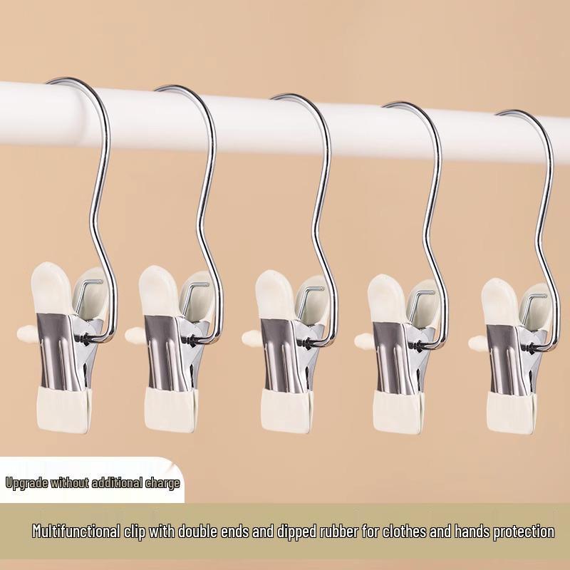 Přenosný multifunkční klip z nerezové oceli s háčkem - nezanechává stopy, kolíček na kalhoty, sukni a oblečení
