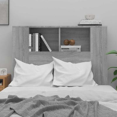 Headboard with Shelves Gray Sonoma 100 X 18.5 X 102.5 Cm