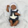 BZDOLL Cloth Body/ Full Vinyl Body Doll Realistic 48cm 19inch Asleep Reborn Baby with Black Skin NewbornKids Toy Kids Lovely Birthday Gift