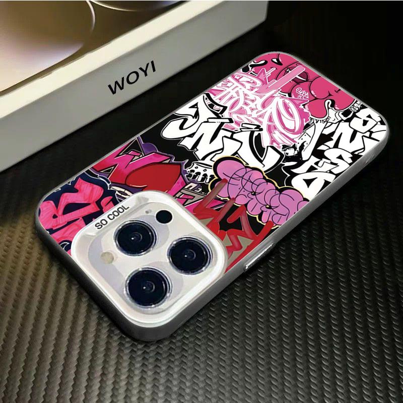 Graffiti Cool Art Rosa Handyhülle für Xiaomi Mi 11 Lite 5G 15T 14T 13T 14 13 12 Poco F7 X7 X6 X5 F5 F6 M6 Pro Stoßfeste Hülle