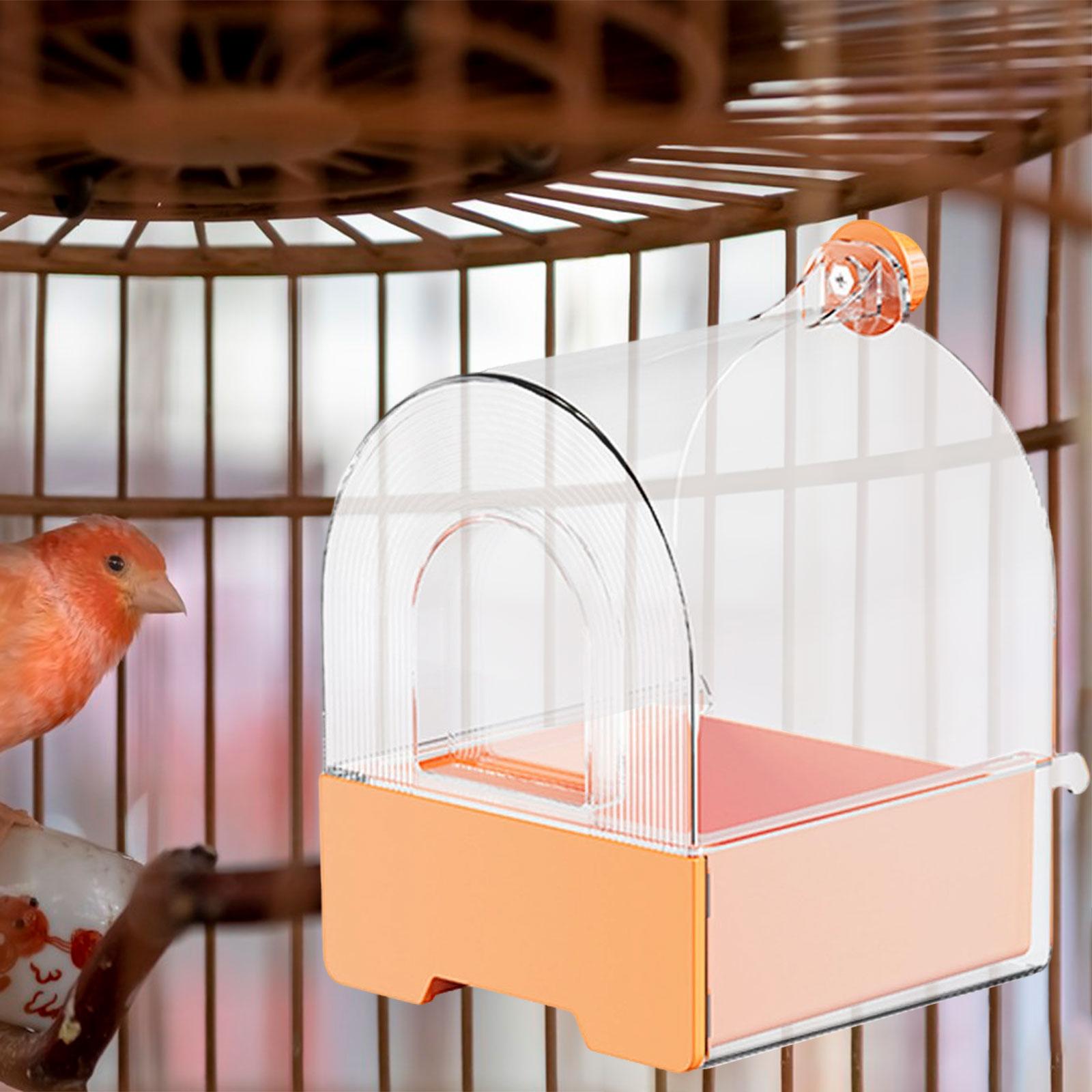 

Ванна для птиц, клетка, аксессуары, ванна для птиц, простая в установке, ванна для попугаев, душевая кабина для попугаев, домик для купания попугаев оранжевый