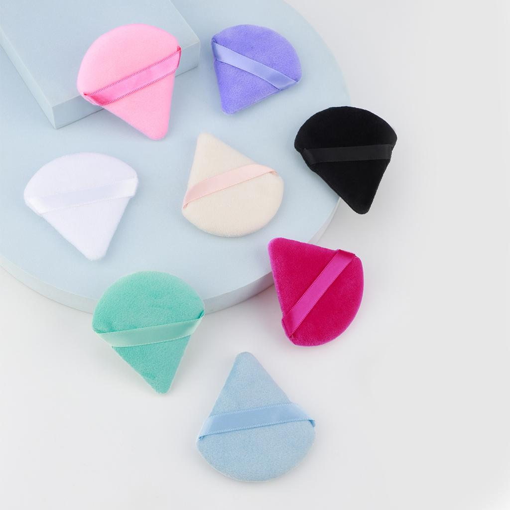 6 Pcs Powder Puff Face Makeup Sponge Soft Velour Triangle Powder Puffs For Loose Powder Body Powder Cosmetic Foundation Beauty