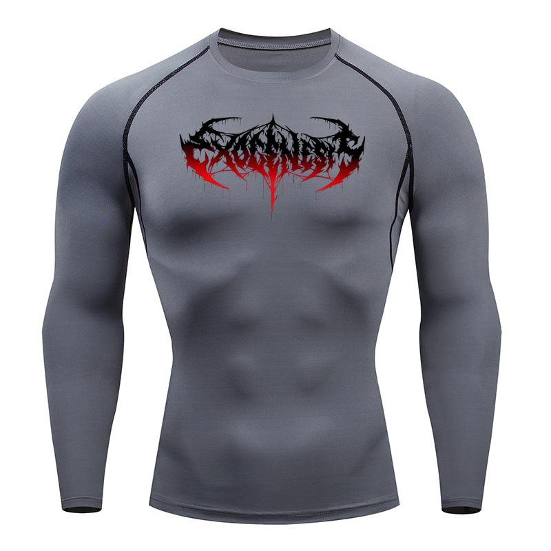 Y2K Herren Schnelltrocknendes Anime Fitnessstudio Kompressions-T-Shirt