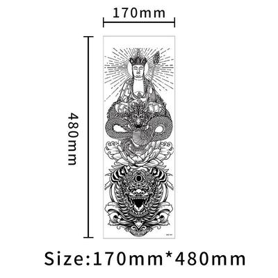 Long Flower Full Arm Waterproof Temporary Tattoo Stickers