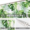 Tropical Palm Leaf Digital Printing Shower Curtain Bathroom Non-Punching Partition Curtain