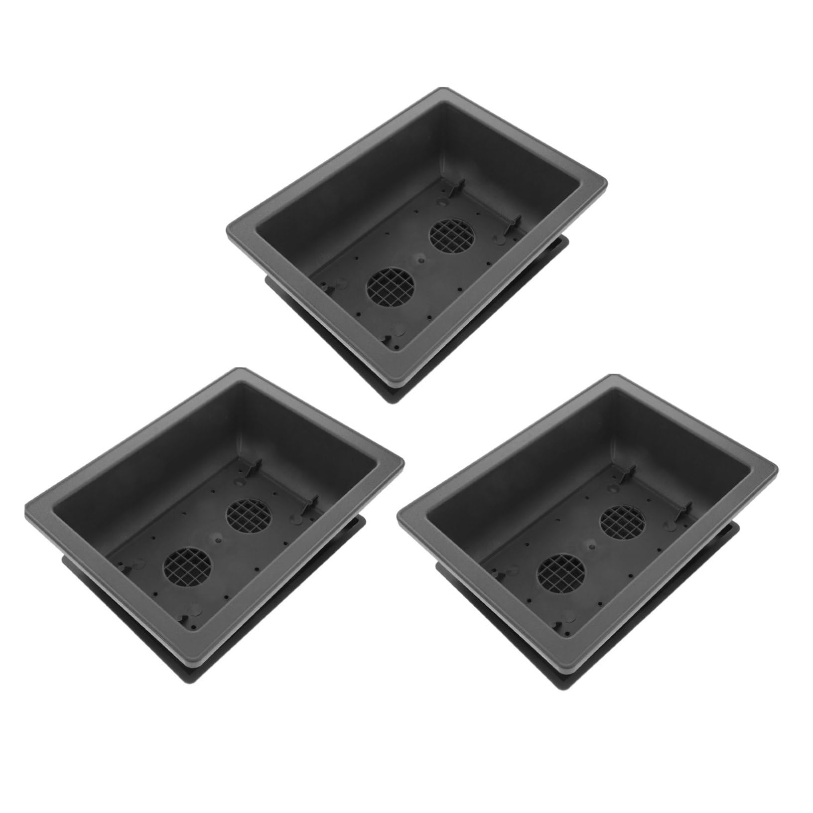 

ibasenice Набор из 3 прямоугольных неглубоких горшков для бонсай с поддонами для посадки, дышащих и идеально подходящих для рассады и суккулентов. влагоудерживающий,