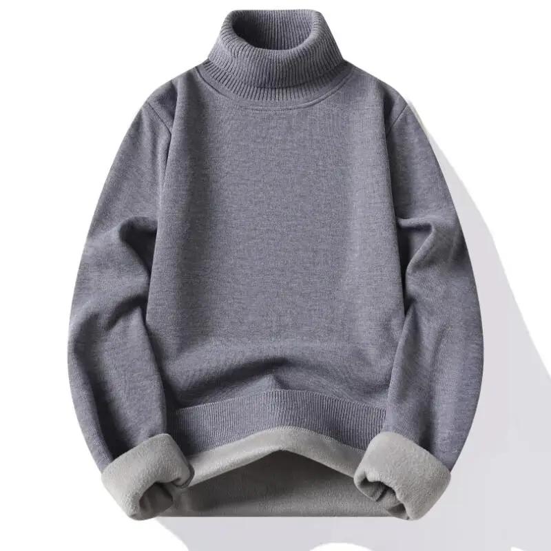 Herbst 2025 Herren Rollkragenpullover Winter Herren Fleece Pullover Rollkragen Gestrickter Pullover Warmer Herrenpullover Slim Fit Casual Pullover