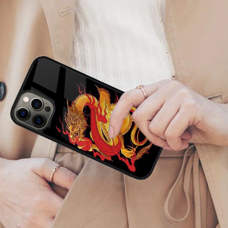 

Golden Chinese Dragon Magnetic Phone Case For APPLE iPhone 17 Air 16 14 13 12 Pro Max 15 Plus Wireless Charge With MagSafe Cover iPhone 14