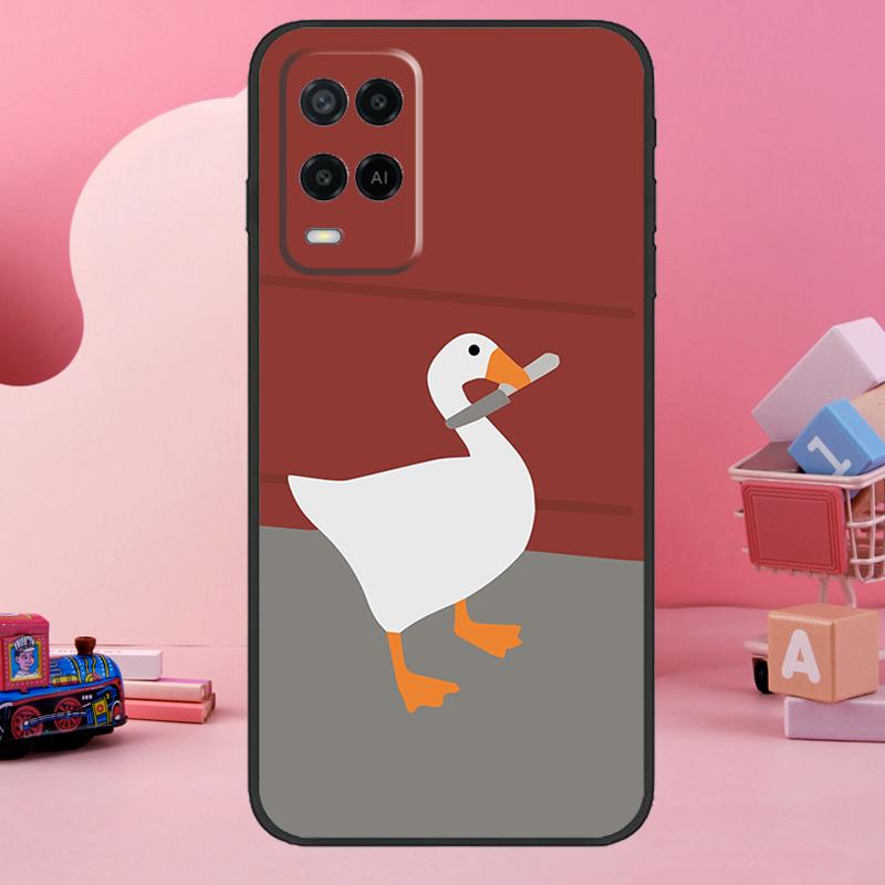 Cartoon Cute Goose Case For OPPO A57s A17 A16 A15 A54 A74 A76 A96 A52 A72 A5 A9 A31 A53 A77 A91 A93 A54s Cover