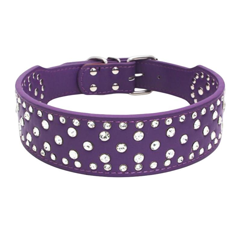 

Stylish And Adjustable Pet Collar Necklace With Mushroom Rivets Pu Material Purple,L 66*5cm/25.98*1.97in