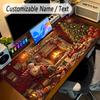 Christmas Theme Personalized Mouse Pad Custom Name Text Non Slip Desk Pad For Laptop Office Desktop