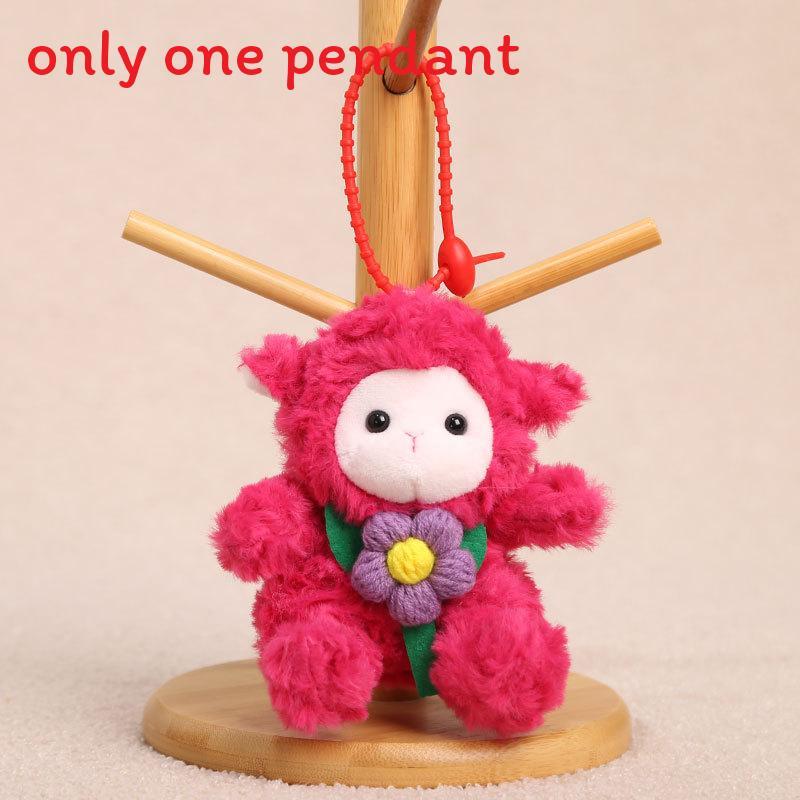 Plush Sheep Keychain With Knitted Flower Design For Girls And Women Accessories