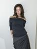Bahayun Off Shoulder Drape Top (Black)