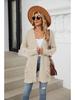 2024 Autumn/Winter Solid Color Long-Sleeve Pocket Cardigan Knitwear