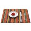 Ethnic Striped Placemat Heat Insulation Dining Table Mat Colorful Bohemian Placemat for Home Party Farmhouse Restaurant