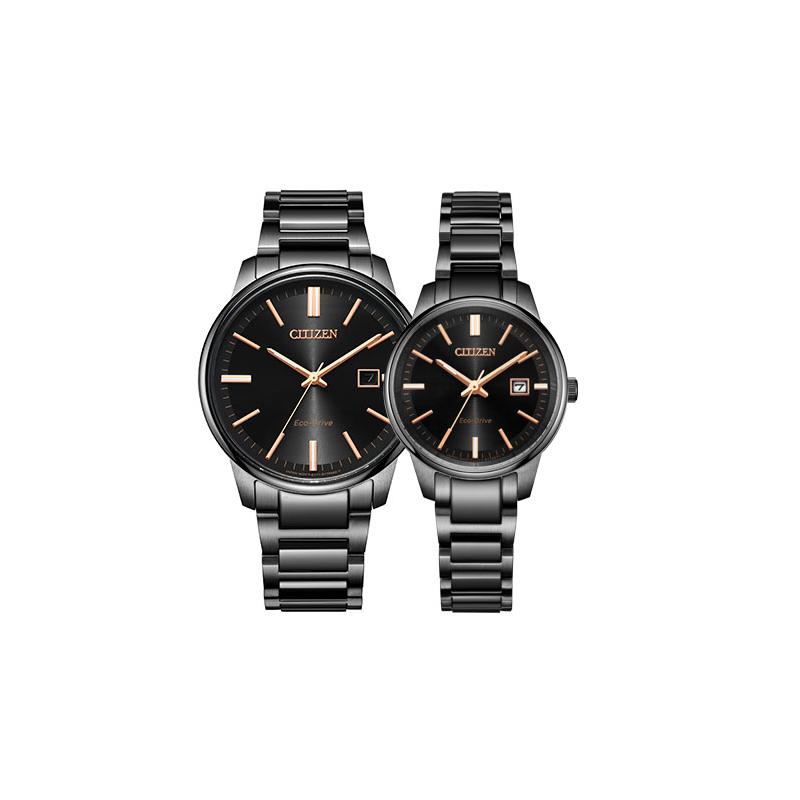 

CITIZEN Eco-Drive Series Business Solar Quartz Steel Strap 39.2mm Unisex Black Dial BM7527-89E&EW2597-86E чорний