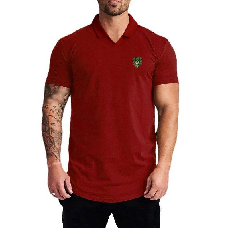 Do The Work  Muscleguys Fashion Slim Fit Breathable Mens Lapel Summer Thin Casual Printed Cotton Streetwear Korean Polo Shirt