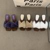 High-End High-Heel Temperament Flauschige Hausschuhe Damen Herbst und Winter Eckiger Kopf Dicker Absatz Fee Nische Rock Abend-Sandalen