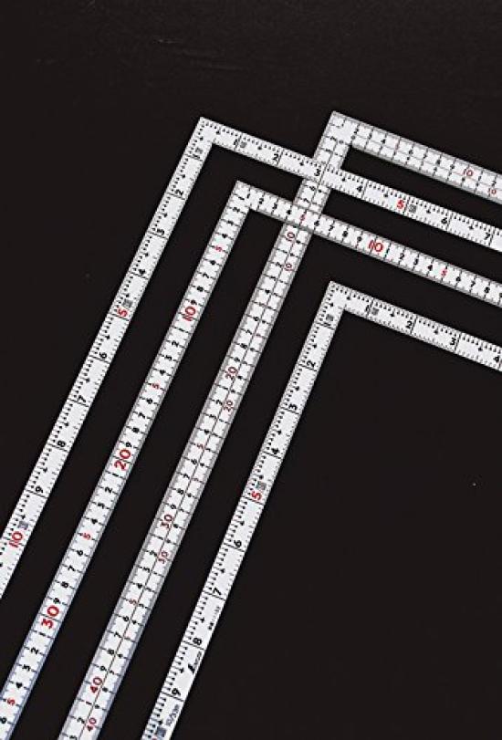 Shinwa Sokutei Curved Same Size On Both 8 11161 Ruler, Thick, Wide, Sides, Graduations, White, 50cm,