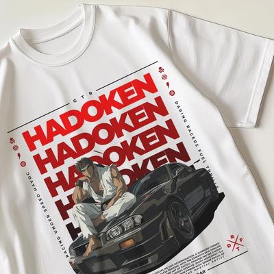 Ryu Street Fighter Nissan GTR T-shirt Retro Anni '90 Regalo Nostalgico Per Lui e Per Lei