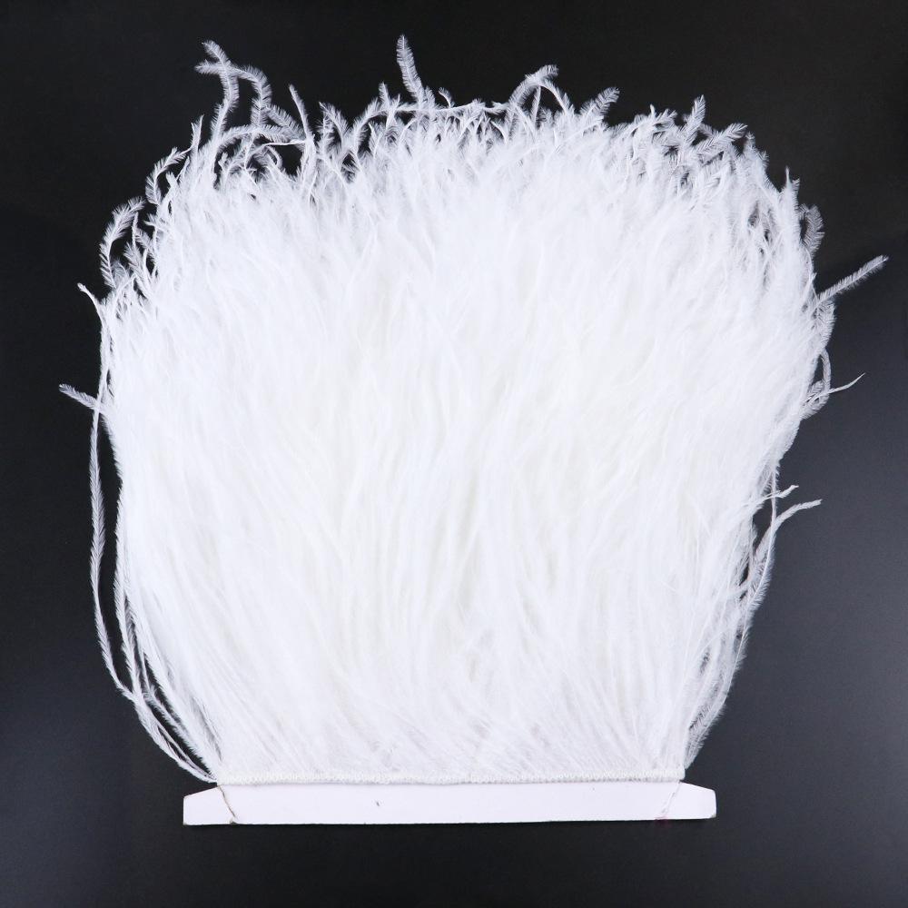 15-18cm Double Layer Dense Ostrich Feather Trim for Clothing & Formal Wear