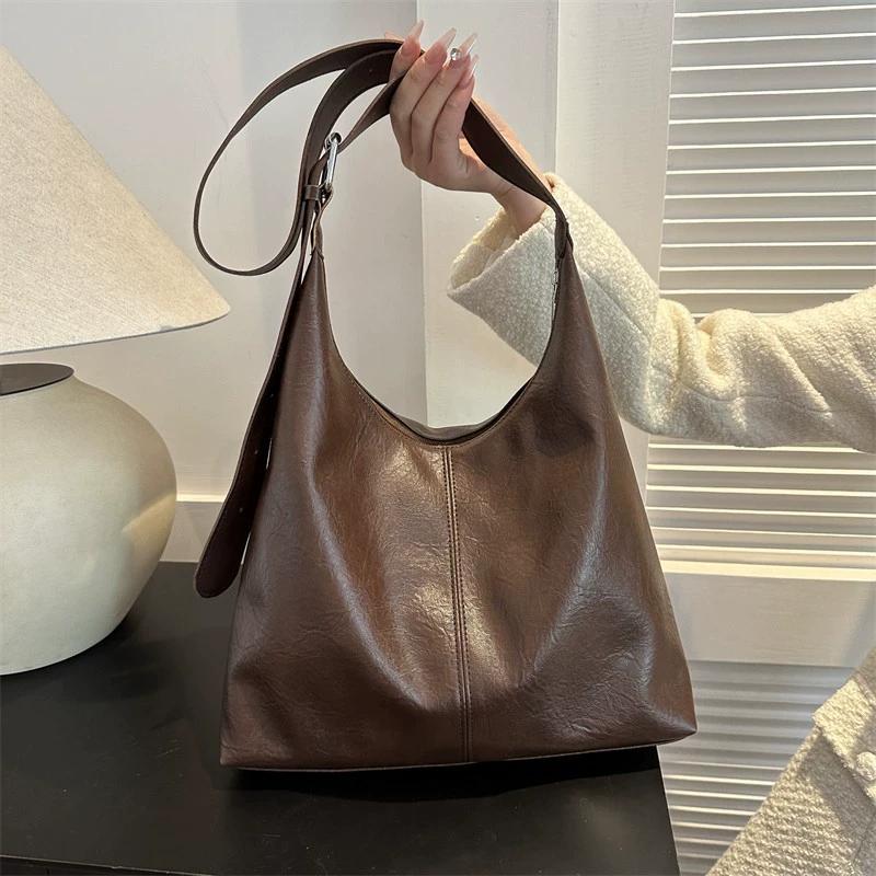 Fashion Soft PU Leather Tote Bags for Women Trend Female Simple Large High Capacity Shoulder Women Handbags Messenger Bags