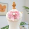 Luxury Tweed Cat Dress Bow Hair Clip + Pearl Necklace + Layer Tulle Skirt Outfit, Elegant Princess Pet Clothes for Dogs Cats