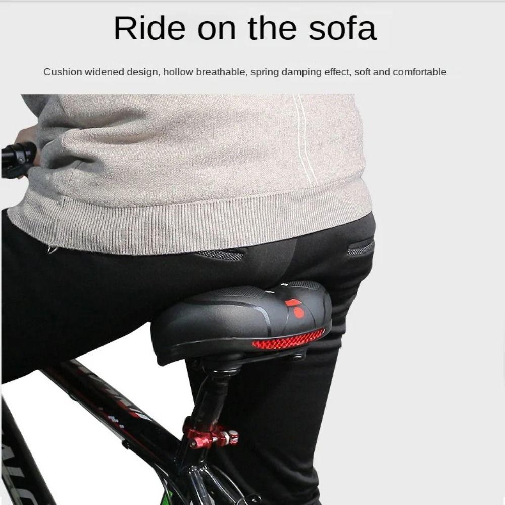 Safety Warning Bike Seat Breathable Bicycle Cushion Comfortable Bike Saddle Padded Men Women