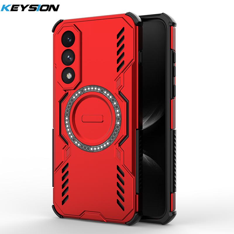 KEYSION Hollow Heat Dissipation Case for OnePlus Nord 5 5G Silicone+PC Magnetic Cooling Shockproof Phone Cover for 1+ Nord 5 5G