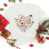 Funny Christmas Nurse Love Print TShirt Women Summer Casual Short Sleeve TShirt Fashion Women Tops Soft Clothing