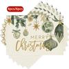 11.81*17.72inch Merry Christmas Hand-Painted Christmas Ball with Branches, Leaves, And Stars, of 4/6 Placemats Suitable for Kitchen, Dining Table,