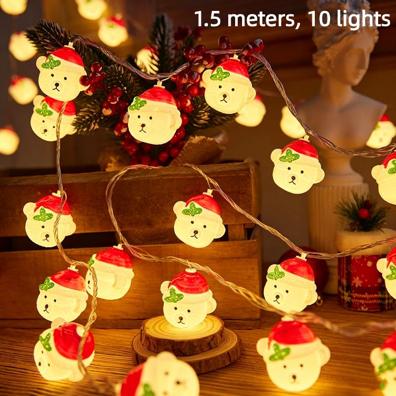Snowman Led String Lights, Battery Operated Snowman Fairy Lights For Christmas Thanksgiving Fall Indoor Outdoor Home Decor