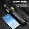 Super bright LED Flashlight Rechargeable torch Portable searchlight Outdoor Camping light With high brightness side light