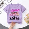 Stylish SAJABOYS KPop Demon Hunters Print Kids T-Shirt, Trendy Cartoon Character Tee for Boys and Girls