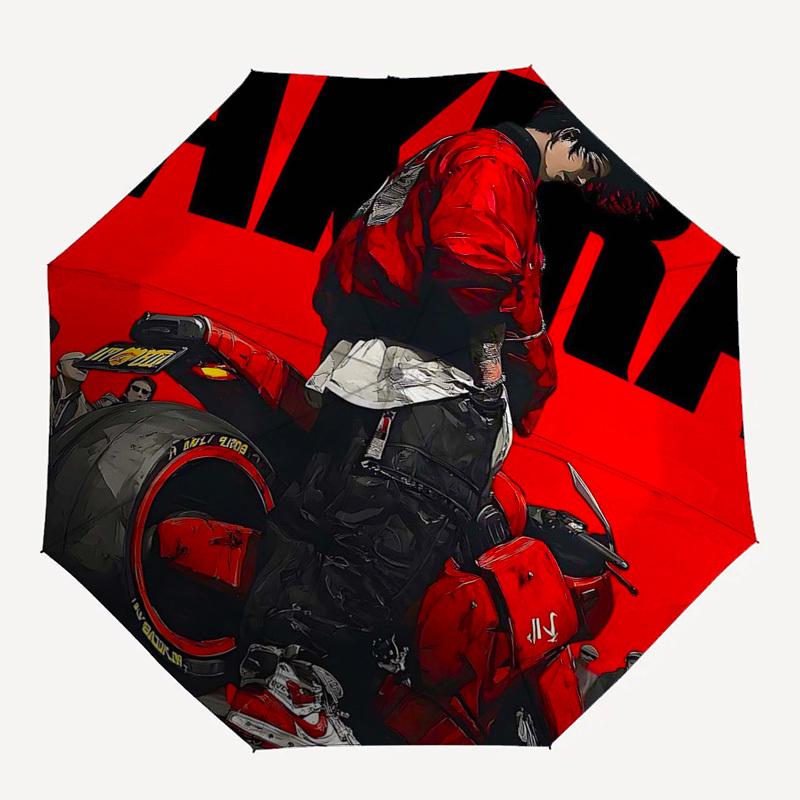 1pc Akira Anime Character Outdoor Umbrella - Automatic Opening/Closing, Portable 3-Fold Design with 8-Rib Iron Frame - Perfect Gift for Fans, Traveler