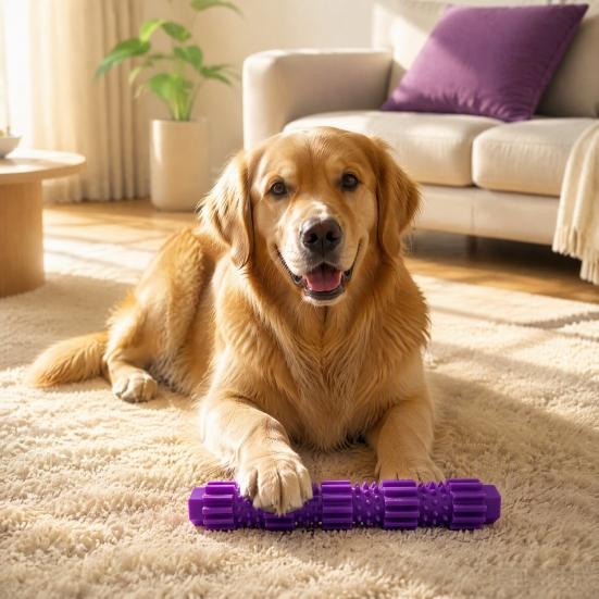 Interactive Treat Stuffed Toys Spiky Dog Chew Stick, Indestructible Toy, Teeth Cleaning Dental Care for Puppies Toy with Dispensing Hole Aggressive