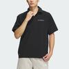 Adidas Woven Aeroready Polo Shirt Solid Color Logo Outdoor Quick-Dry Short Sleeve Polo Men Tops Black IX0112