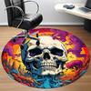 1pc Skull Landscape Office Round Area Rug, Under Office Chairs Bedroom Living Room Home Decor, Room Deco, Available in Various Sizes
