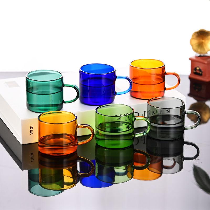 

New Fashionable Colored Glass Tea Cup with High Temperature Resistance
