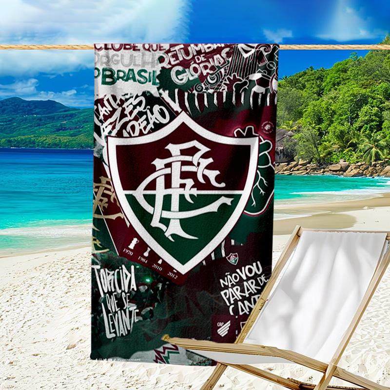 Flumi-nense Football Crest Printed Beach Towel, Super Soft Microfiber, Perfect Gift Birthday, for Pool, Beach, Travel, for Family and Friends