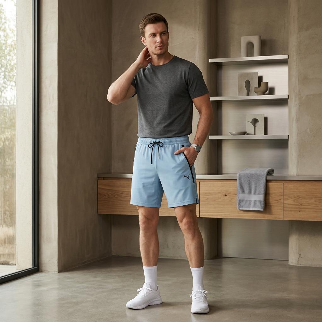 Puma Breathable Sweat-Absorbing Running Training Lace-Up Sports Shorts Men Shorts 624391-20