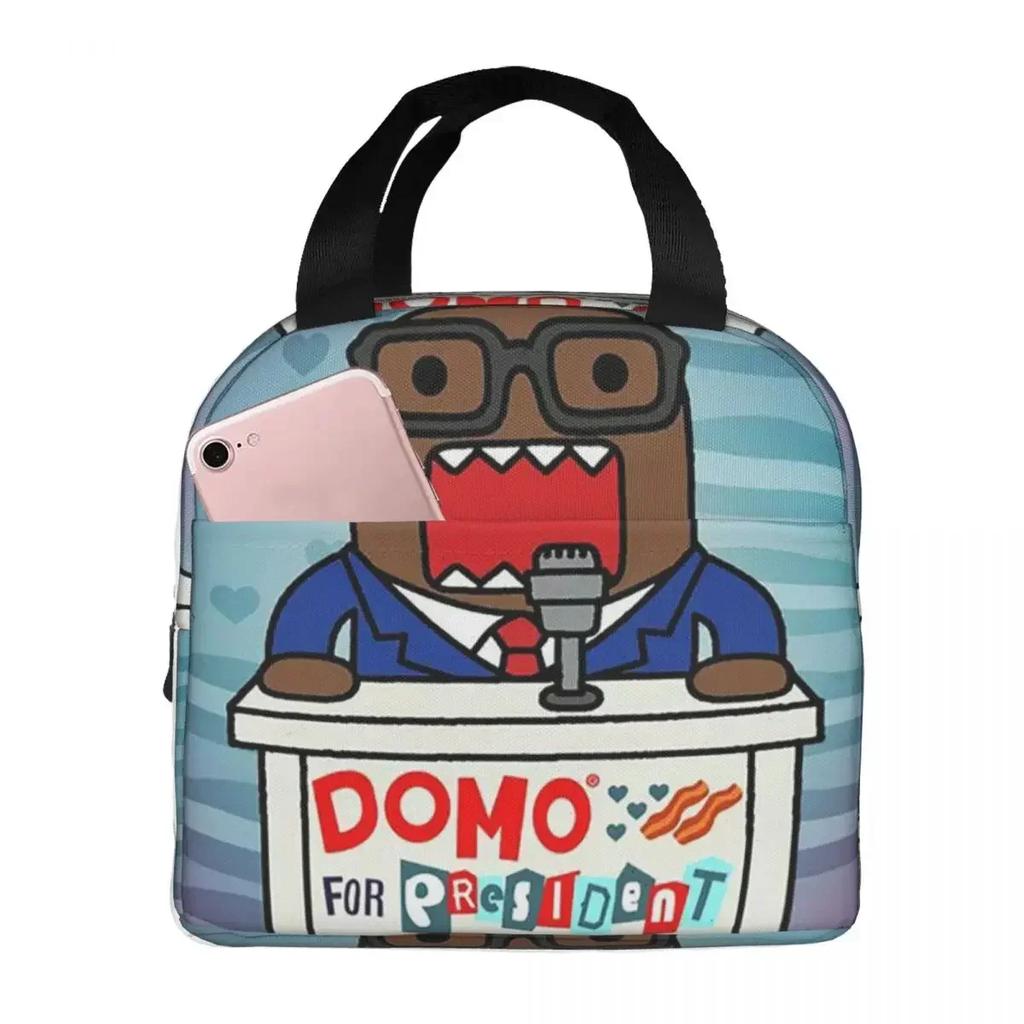 Domo Kun RAWR Merch Cartoon Anime Insulated Lunch Bag for Women Kids Leakproof Food Boxes Thermal Lunch Box Tote