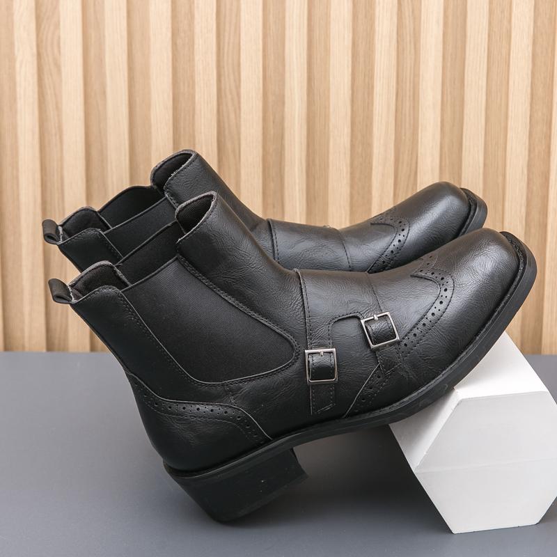 Brand Business Casual High Top Leather Boots Fashionable and Comfortable Outdoor Motorcycle Boots High-quality Chelsea Men Boots