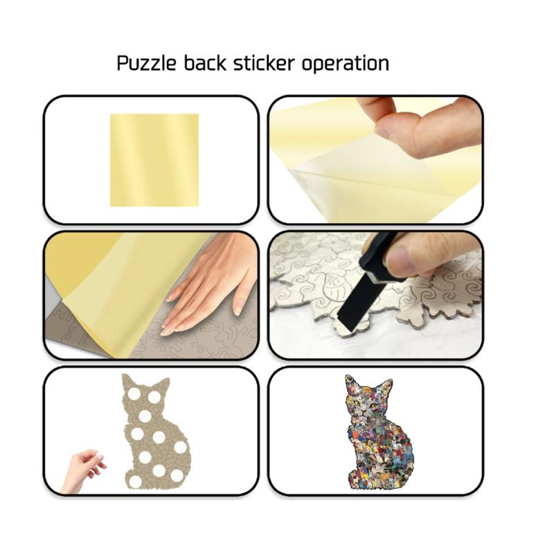 194pcs Wooden Jigsaw Puzzle Cat-shaped Irregular Puzzle Pieces Game Birthday Xmas Gifts for Cat Lovers Money Box Home Decor