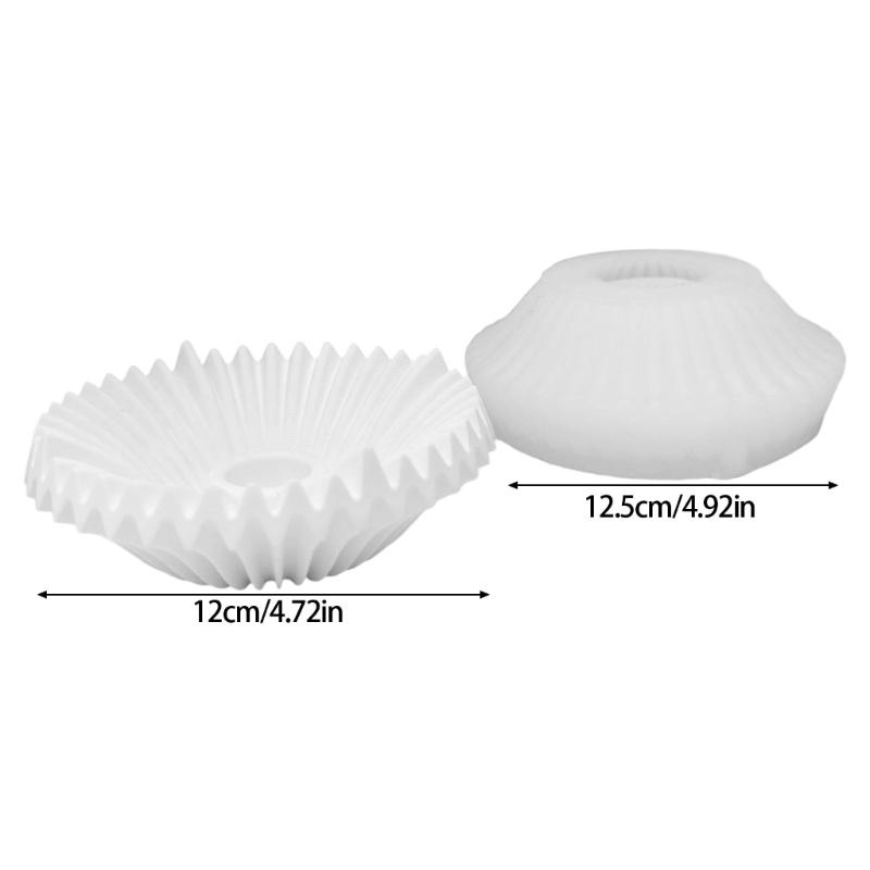 Striped Dish Silicone Candle Holder Mold Resin Tray Mold For Epoxy Resin Candlestick Tealight Holder Home Decoration